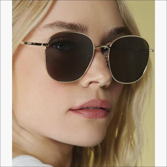 Metal Frame Oversized Round Sunglasses with UV Protection